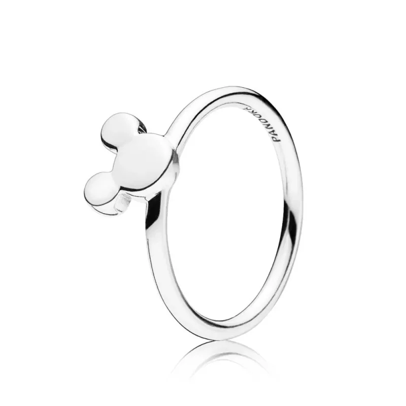 (slika za) PANDORA Disney, prstan s silhueto Mickeyja - 197508