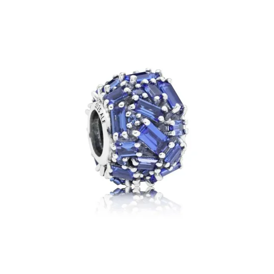 (slika za) PANDORA Obesek izklesane elegance, modri kristali - 797746NSBL
