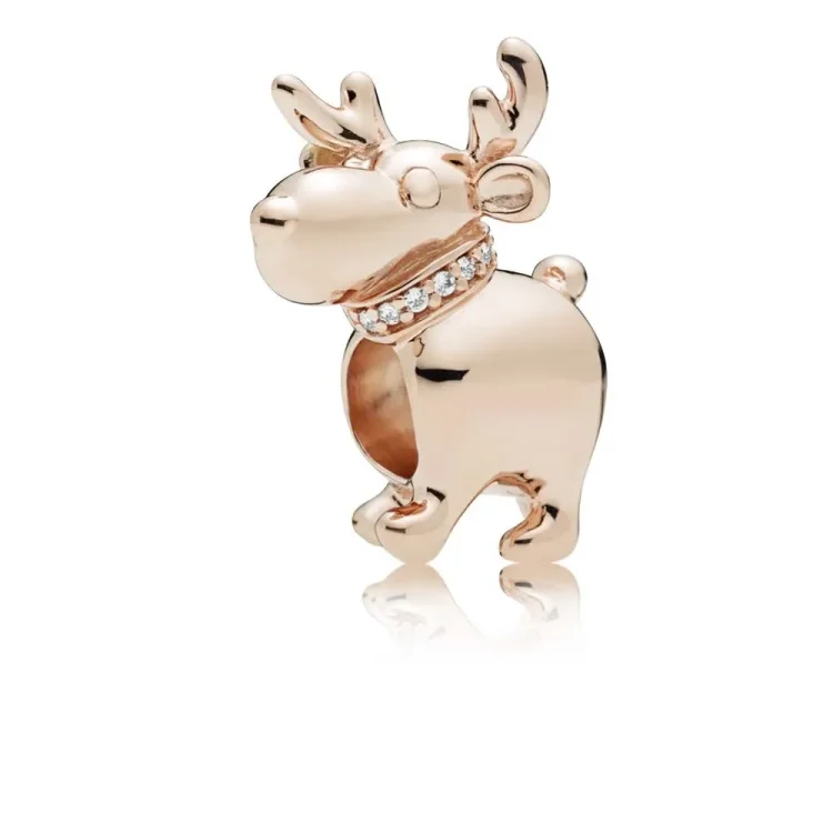 PANDORA Obesek Veseli severni jelen, prozoren CZ - 787514CZ