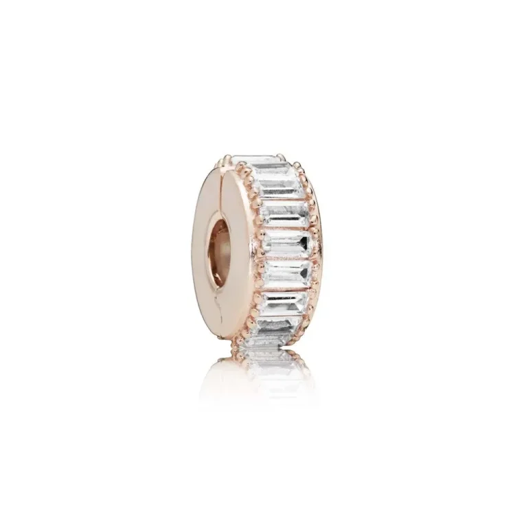 Sponka za nastajanje ledu, PANDORA Rose™ & Clear CZ - 787559CZ