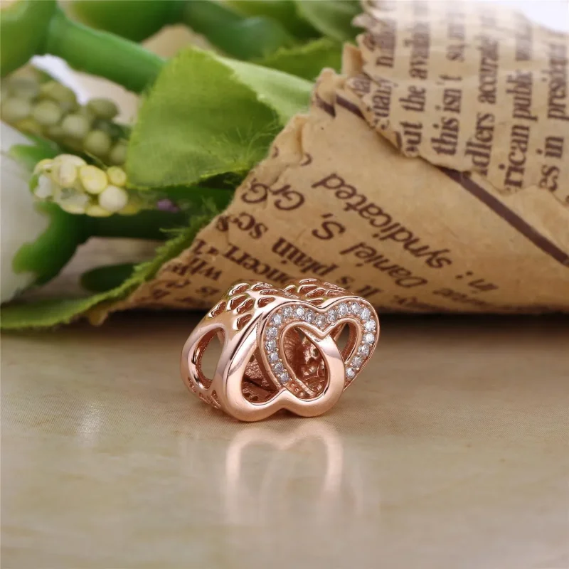 (slika za) Entwined Love Charm, PANDORA Rose™ & Clear CZ - 781880CZ - Ogled 2