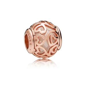 (slika za) Filigranski obesek Hearts, PANDORA Rose™ & Clear CZ - 787348CZ