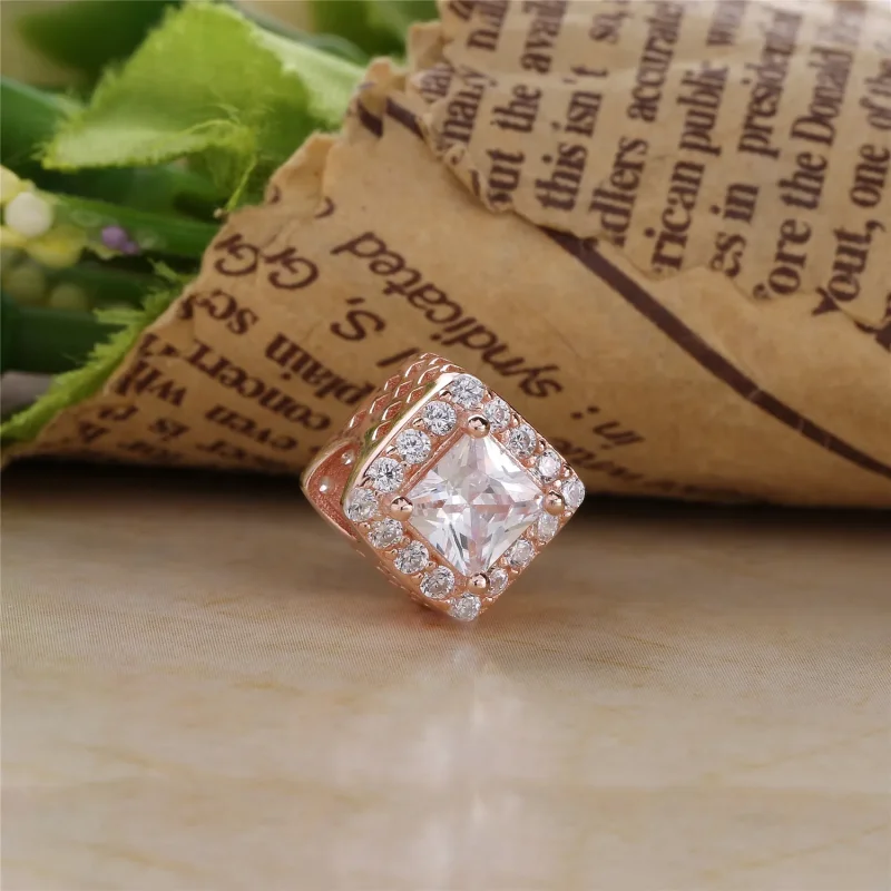 (slika za) Geometric Radiance Charm, PANDORA Rose™ & Clear CZ - 786206CZ - Ogled 2
