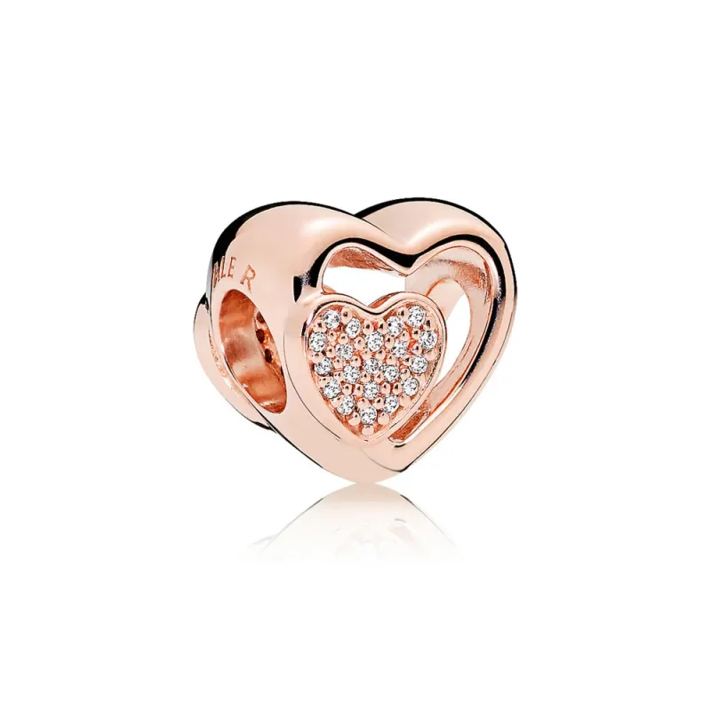 (slika za) Jointed Together Charm, PANDORA Rose™ & Clear CZ - 781806CZ - Slika izdelka