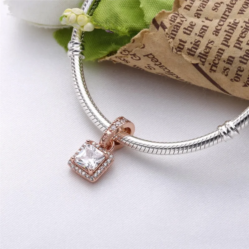 (slika za) Obesek brezčasne elegance, PANDORA Rose™ & Clear CZ - 380378CZ - Ogled 2