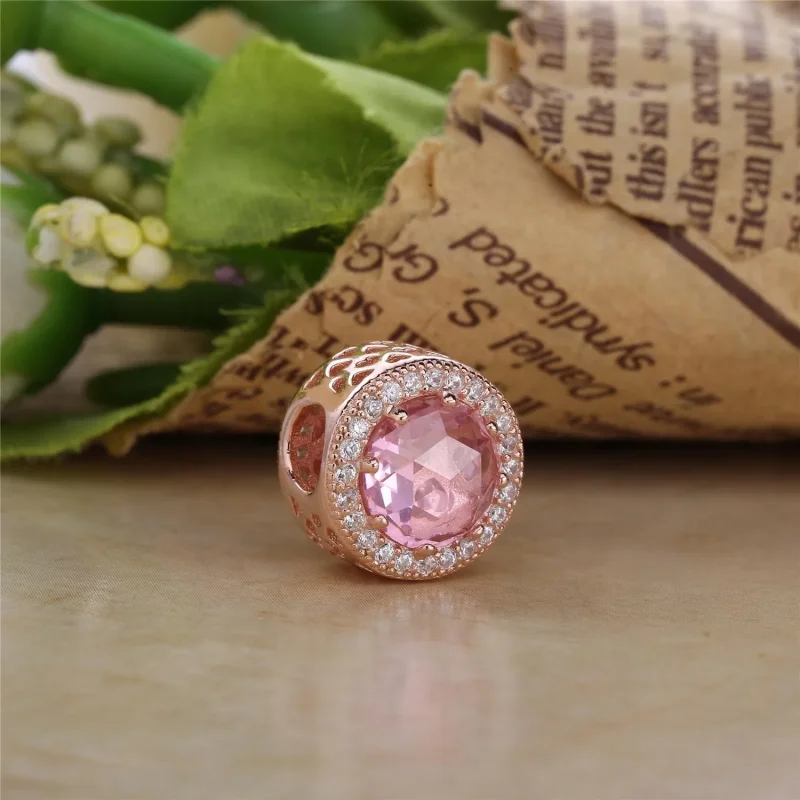(slika za) Obesek Radiant Hearts, PANDORA Rose™, Blush Pink Crystal & Clear CZ - 781725NBP - Ogled 2