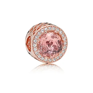 (slika za) Obesek Radiant Hearts, PANDORA Rose™, Blush Pink Crystal & Clear CZ - 781725NBP
