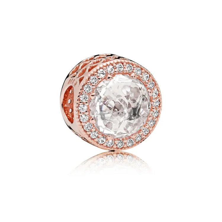 Obesek Radiant Hearts, PANDORA Rose™ & Clear CZ - 781725CZ
