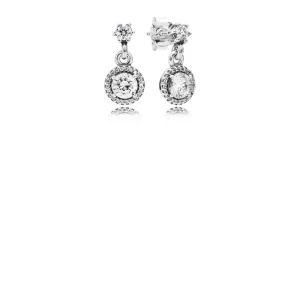 (slika za) PANDORA Classic Elegance Drop Earrings, Clear CZ - 290594CZ