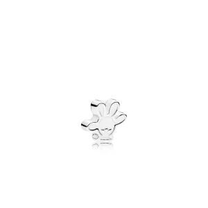 (slika za) PANDORA Disney, Mickey Glove Petite Locket Charm, bel emajl - 796349EN12