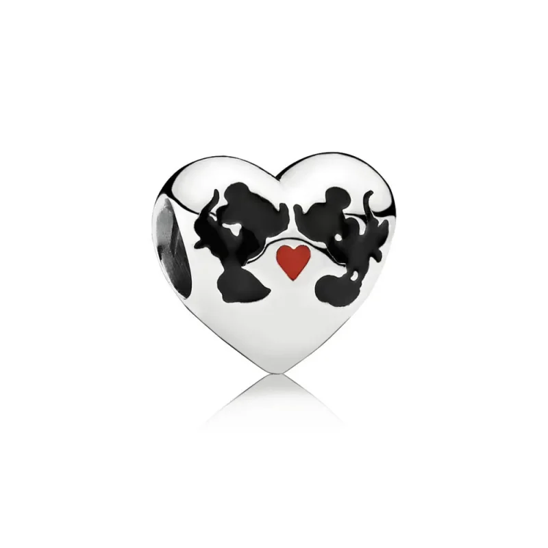 (slika za) PANDORA Disney, Minnie & Mickey Kiss Charm, mešani emajl - 791443ENMX - Slika izdelka