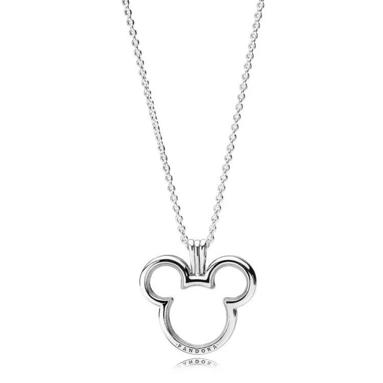 PANDORA Disney, plavajoči medaljon Mickey, prozoren CZ - 397177