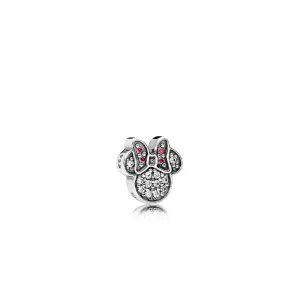 (slika za) PANDORA Disney, Sparkling Minnie Icon Petite Locket Charm, Red & Clear CZ - 796346CZ