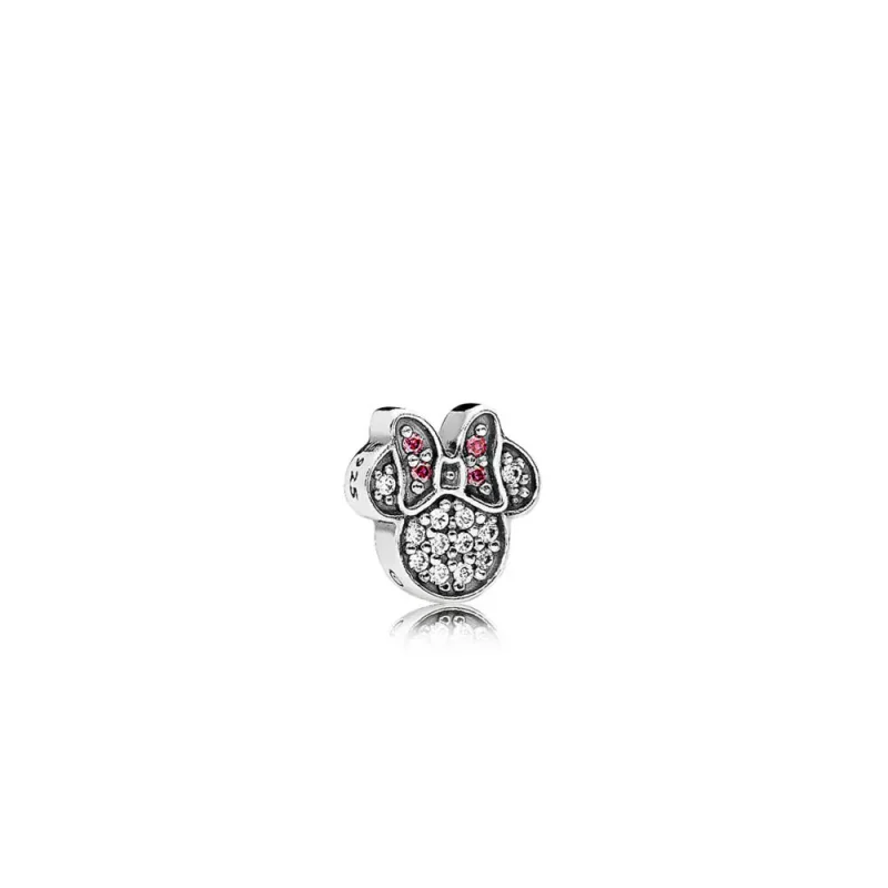 (slika za) PANDORA Disney, Sparkling Minnie Icon Petite Locket Charm, Red & Clear CZ - 796346CZ - Slika izdelka
