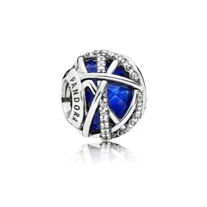(slika za) PANDORA Galaxy Charm, Royal Blue Crystal & Clear CZ - 796361NCB