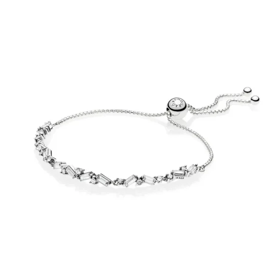 (slika za) PANDORA Glacial Beauty drsna zapestnica, prozorna CZ - 597558CZ