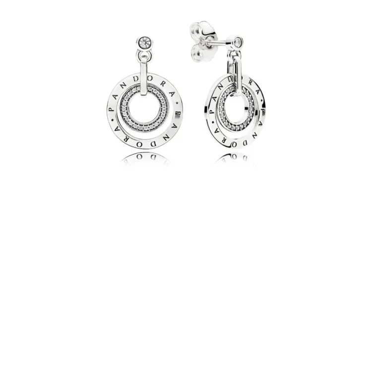 PANDORA krogi, prozorni uhani, CZ - 296296CZ