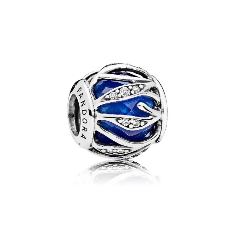 PANDORA Nature\'s Radiance Charm, Royal Blue Crystal & Clear CZ - 791969NCB