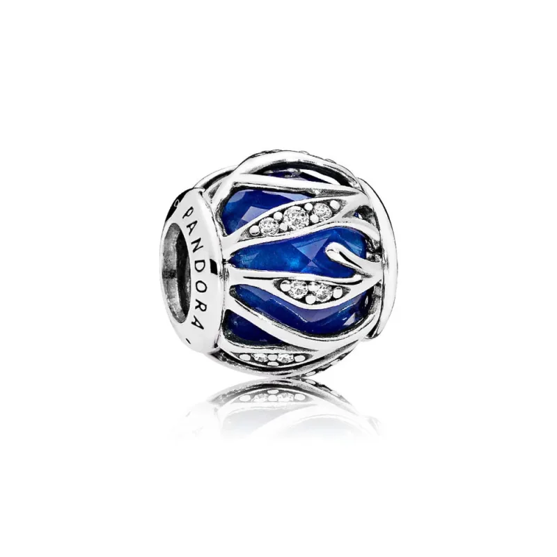 (slika za) PANDORA Nature's Radiance Charm, Royal Blue Crystal & Clear CZ - 791969NCB - Slika izdelka