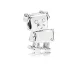 PANDORA Obesek Bobby Bot, bel emajl - 797551EN12 PANDORA Obesek Bobby Bot, bel emajl - 797551EN12