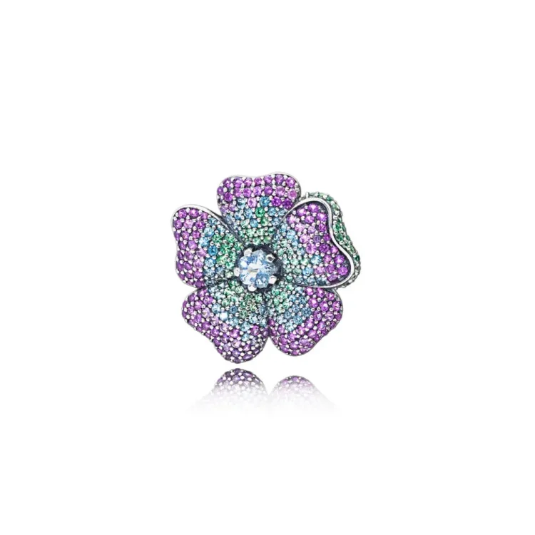 PANDORA Obesek Glorious Bloom, večbarvni CZ - 397081NRPMX