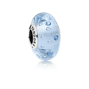(slika za) PANDORA obesek iz muranskega stekla Ice Drops, modra CZ - 796365CZB