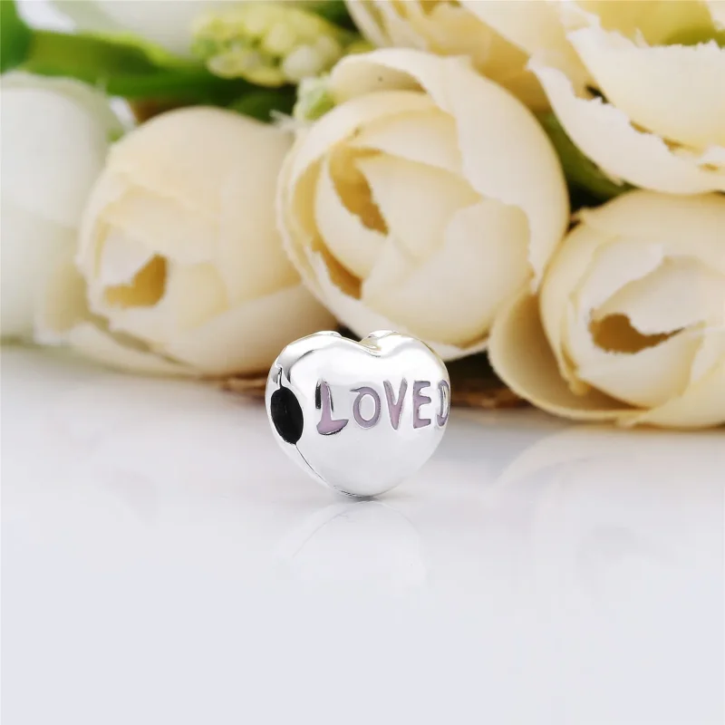 (slika za) PANDORA Obesek Ljubljeno srce, pudrasto roza emajl - 797807EN124 - Ogled 3