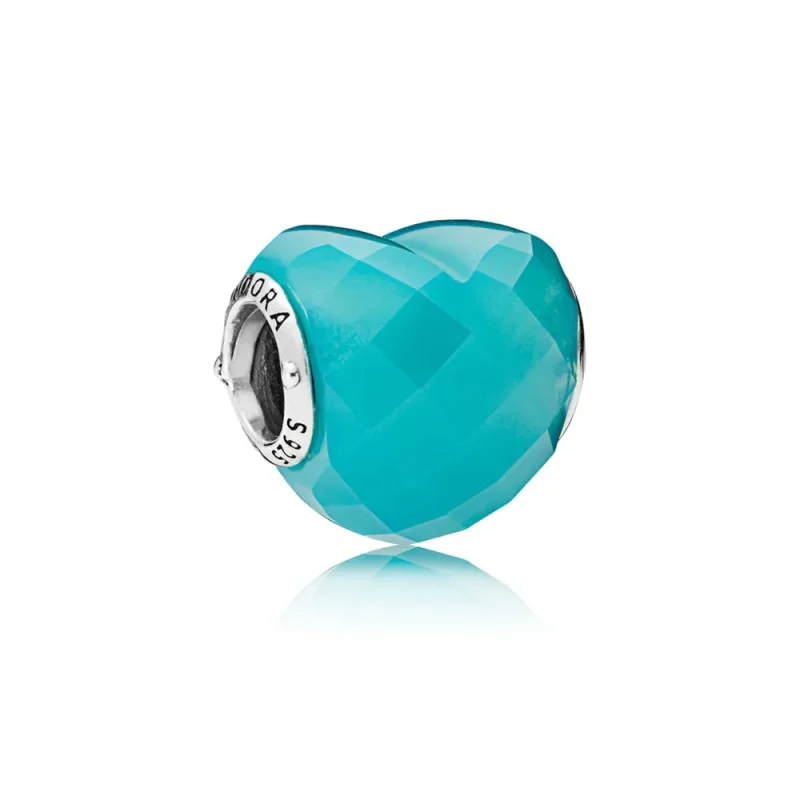 (slika za) PANDORA Obesek Shape of Love, Scuba Blue Crystal - 796563NSC