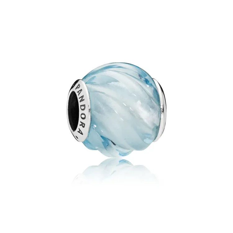 PANDORA Obesek z modrimi valovi, Aqua Blue Crystal - 797098NAB