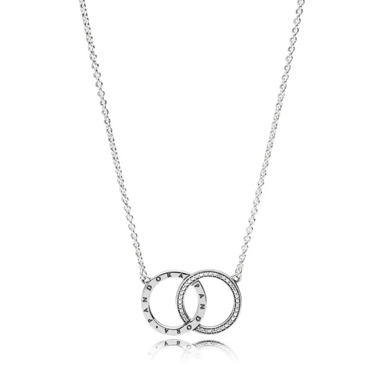 PANDORA ogrlica s krogi, prozorna CZ - 396235CZ