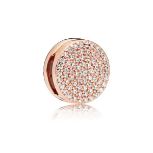 (slika za) PANDORA Reflexions™ Dazzling Elegance Clip Charm, PANDORA Rose™ & Clear CZ - 787583CZ