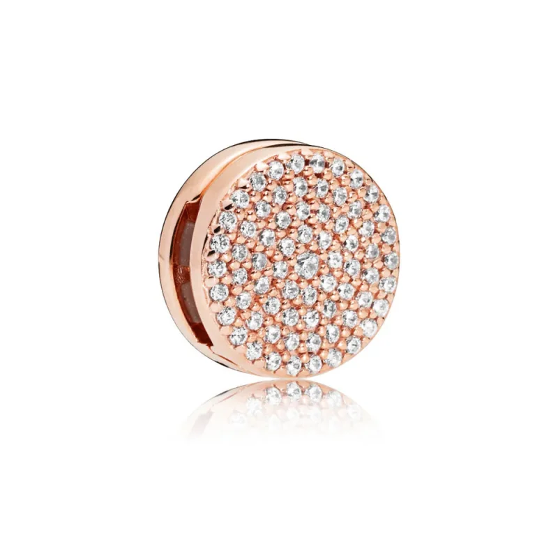 (slika za) PANDORA Reflexions™ Dazzling Elegance Clip Charm, PANDORA Rose™ & Clear CZ - 787583CZ - Slika izdelka