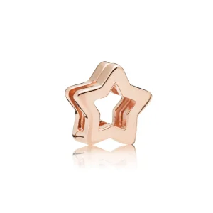 (slika za) PANDORA REFLEXIONS™ Sleek Star Clip Charm, PANDORA Rose™ - 787544