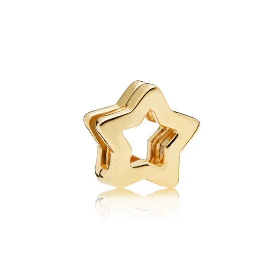 (slika za) PANDORA REFLEXIONS™ Sleek Star Clip Charm, PANDORA Shine™ - 767544