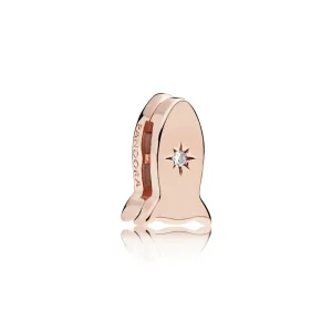 (slika za) PANDORA REFLEXIONS™ Space Rocket Clip Charm, PANDORA Rose™ & Clear CZ - 787566CZ