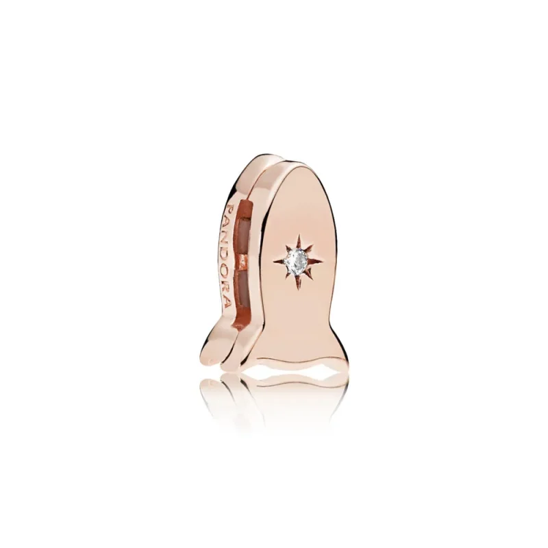 (slika za) PANDORA REFLEXIONS™ Space Rocket Clip Charm, PANDORA Rose™ & Clear CZ - 787566CZ - Slika izdelka