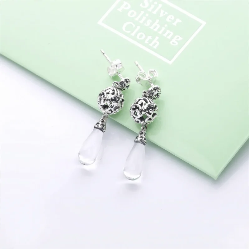 (slika za) PANDORA Regal Droplets Earrings, Clear CZ - 297686CZ - Ogled 2