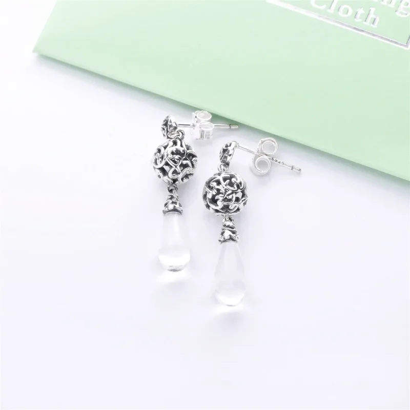 (slika za) PANDORA Regal Droplets Earrings, Clear CZ - 297686CZ - Ogled 3