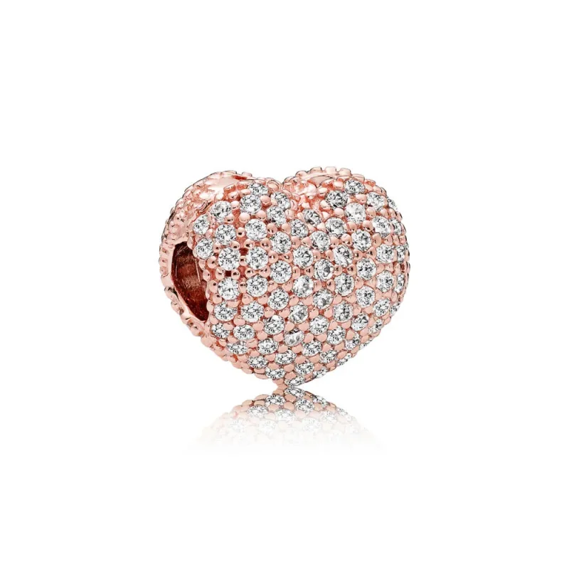 (slika za) Pavé Open My Heart Clip, PANDORA Rose™ & Clear CZ - 781427CZ - Slika izdelka