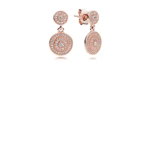 (slika za) Radiant Elegance Drop Earrings, PANDORA Rose™ & Clear CZ - 280688CZ