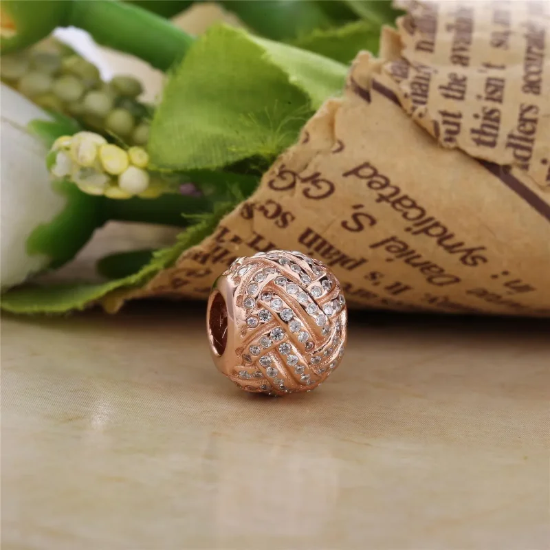 (slika za) Sparkling Love Knot Charm, PANDORA Rose™ & Clear CZ - 781537CZ - Ogled 2