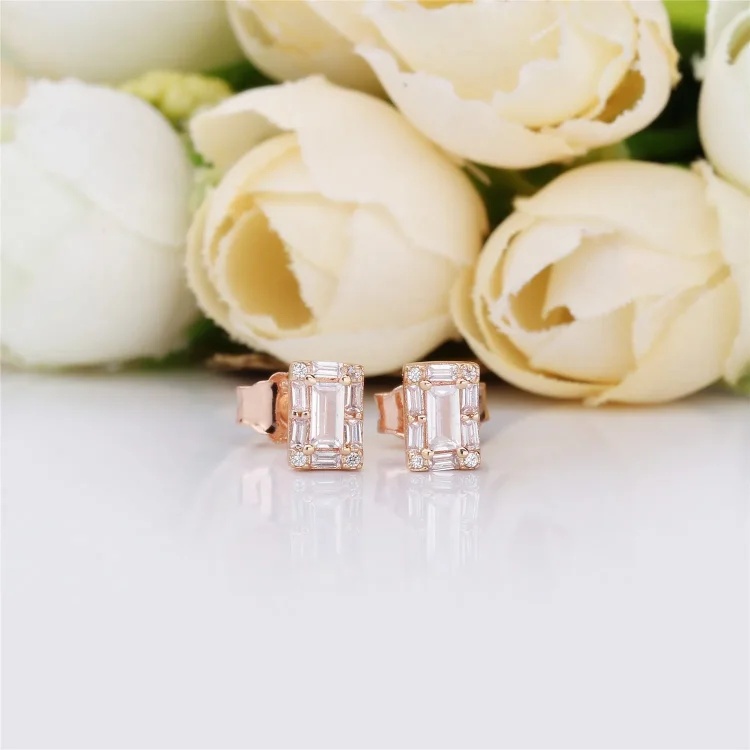 Svetleči ledeni uhani, PANDORA Rose™ & Clear CZ - 287567CZ