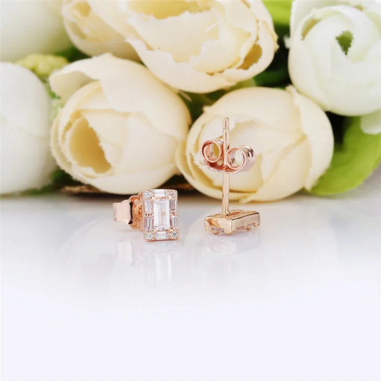 Svetleči ledeni uhani, PANDORA Rose™ & Clear CZ - 287567CZ