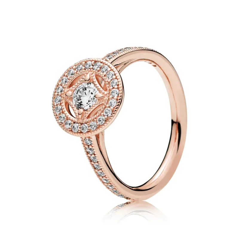 (slika za) Vintage Allure prstan, PANDORA Rose™ & Clear CZ - 181006CZ - Slika izdelka