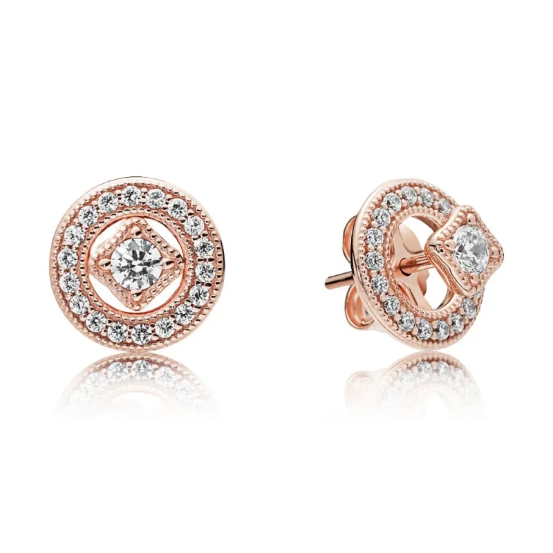 (slika za) Vintage Allure uhani, PANDORA Rose™ & Clear CZ - 280721CZ - Slika izdelka