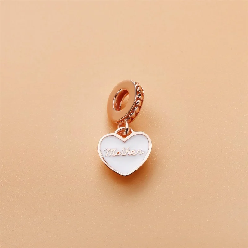 (slika za) Viseči obesek s srčki matere in hčerke, PANDORA Rose™, srebrni emajl in prozoren - Ogled 2