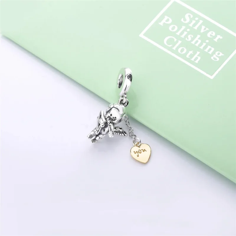 (slika za) Dvobarvni viseči obesek Kupid in ti Pandora - 767796CZ - Ogled 3