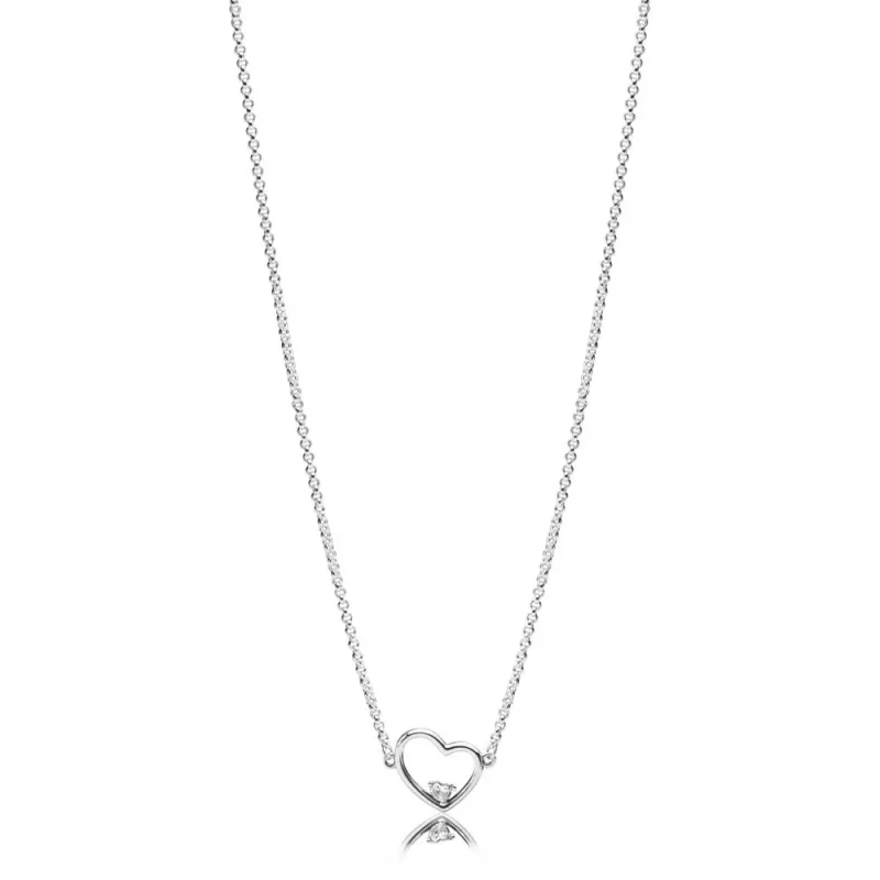 (slika za) PANDORA Asimetrična ogrlica Srce ljubezni - 397797CZ - Slika izdelka
