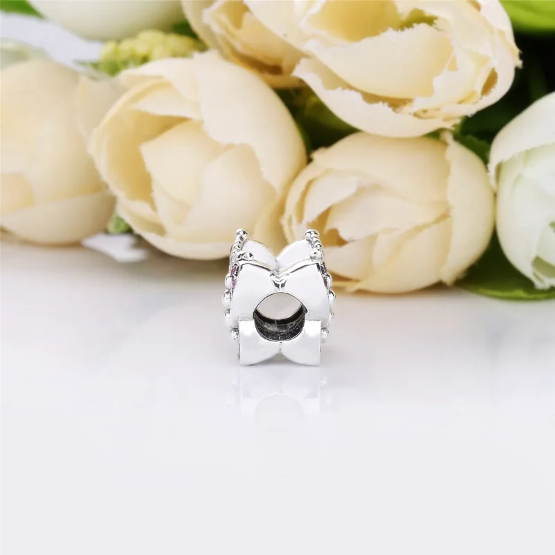 (slika za) PANDORA bleščeč roza obesek z metulji - 797882NCCMX - Ogled 4