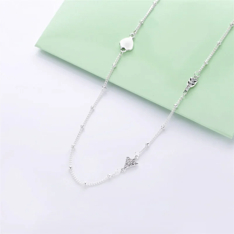 (slika za) PANDORA bleščeča puščica srebrna ogrlica - 397795CZ - Ogled 2